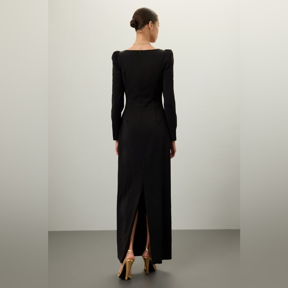 Badgley Mischka Black Long Sleeve Gown - Picture 2 of 15
